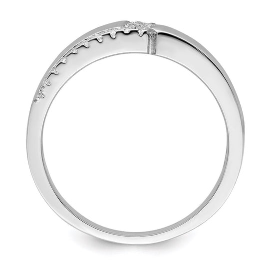 Brilliant Embers Sterling Silver Rhodium-plated 24 Stone Micro Pav������ CZ Men's Ring