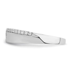 Brilliant Embers Sterling Silver Rhodium-plated 24 Stone Micro Pav������ CZ Men's Ring