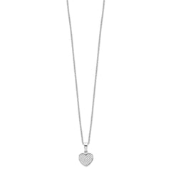 Brilliant Embers Sterling Silver Rhodium-plated 44 Stone 18 inch Micro Pav������ CZ Heart Necklace with 2 Inch Extender QMP136-18