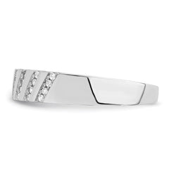 Brilliant Embers Sterling Silver Rhodium-plated 20 Stone Micro Pav������ CZ Men's Ring
