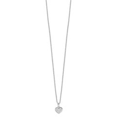 Brilliant Embers Sterling Silver Rhodium-plated 21 Stone 18 inch Micro Pav������ CZ Heart Necklace with 2 Inch Extender QMP137-18