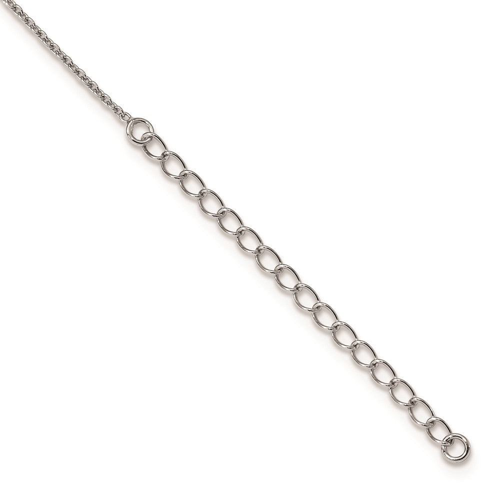 Brilliant Embers Sterling Silver Rhodium-plated 21 Stone 18 inch Micro Pav������ CZ Heart Necklace with 2 Inch Extender QMP137-18