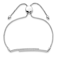 Brilliant Embers Sterling Silver Rhodium-plated 46 Stone Micro Pav������������������������������������������������������������������������������������������������������������������������������������������������������������������ CZ Adjustable Bracelet QMP1373