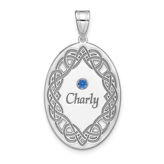 Sterling Silver Rhodium-plated Crystal Family Pendant QMP13_1SS--6