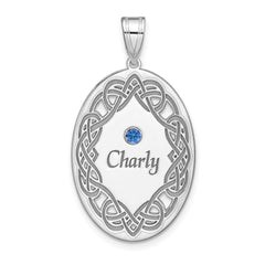 Sterling Silver Rhodium-plated Crystal Family Pendant QMP13_1SS--6