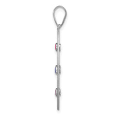 Sterling Silver Rhodium-plated Crystal Family Pendant QMP13_4SS--6