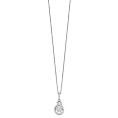 Brilliant Embers Sterling Silver Rhodium-plated 34 Stone with Moving Center Vibrant CZ and Micro Pav������ CZ Infinity Necklace with 2 Inch Extender QMP1400-18