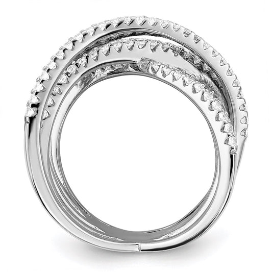 Brilliant Embers Sterling Silver Rhodium-plated 159 Stone Micro Pav�� CZ Ring