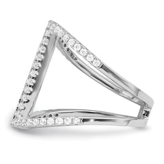 Brilliant Embers Sterling Silver Rhodium-plated 62 Stone Micro Pav�� CZ Ring
