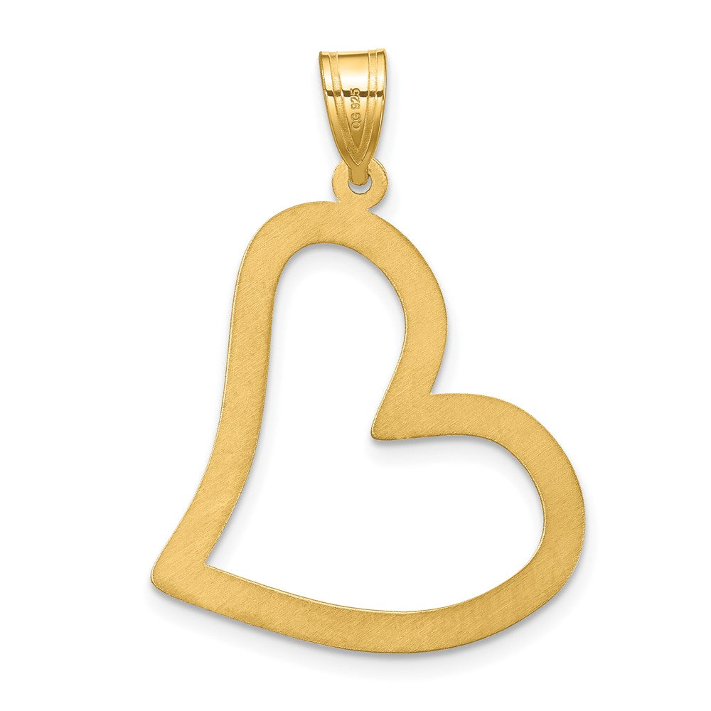 SS/Rhod-plated 1 Birthstone Heart with 14k Bezel Family Pendant QMP2_1GP--6