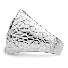 Brilliant Embers Sterling Silver Rhodium-plated 62 Stone Black Micro Pav������ CZ Fleur De Lis Men's Ring
