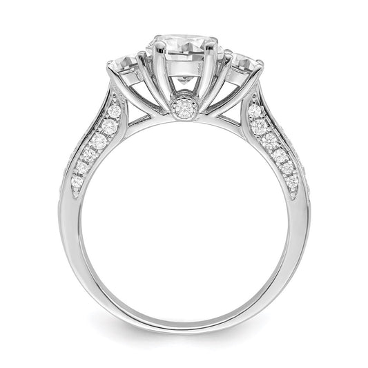 Brilliant Embers Sterling Silver Rhodium-plated 45 Stone Micro Pav������������������ CZ Ring