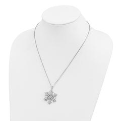 Brilliant Embers Sterling Silver Rhodium-plated 205 Stone 18 inch Micro Pav������ CZ Snowflake Necklace with 2 Inch Extender QMP777-18