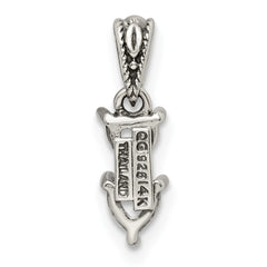 Sterling Silver Antiqued w/14k 2-stone Mother's Pendant QMPD16_2--6