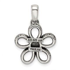 Sterling Silver Antiqued w/14k 5-stone w/Diamond Mother's Pendant QMPD20_5--6