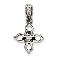 Sterling Silver Antiqued w/14k 5-stone w/Diamond Mother's Pendant QMPD23_5--6