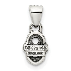 Sterling Silver Antiqued w/14k 2-stone w/Diamond Mother's Pendant QMPD38_2--6