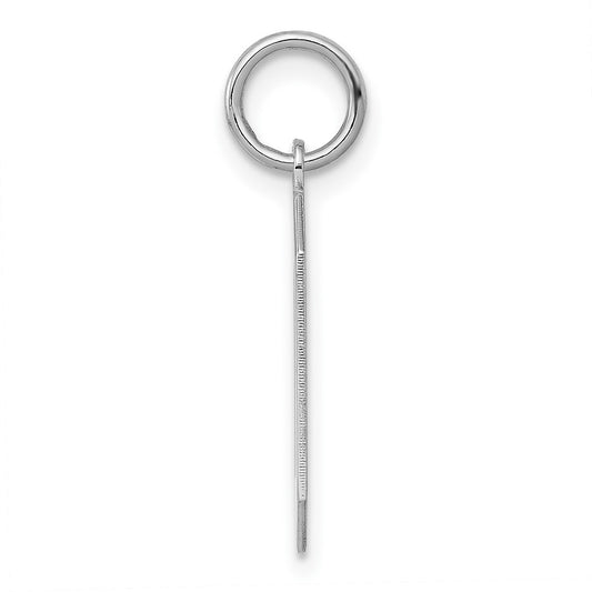 Sterling Silver/Rhodium-plated Polished Number 0 Charm QMS00