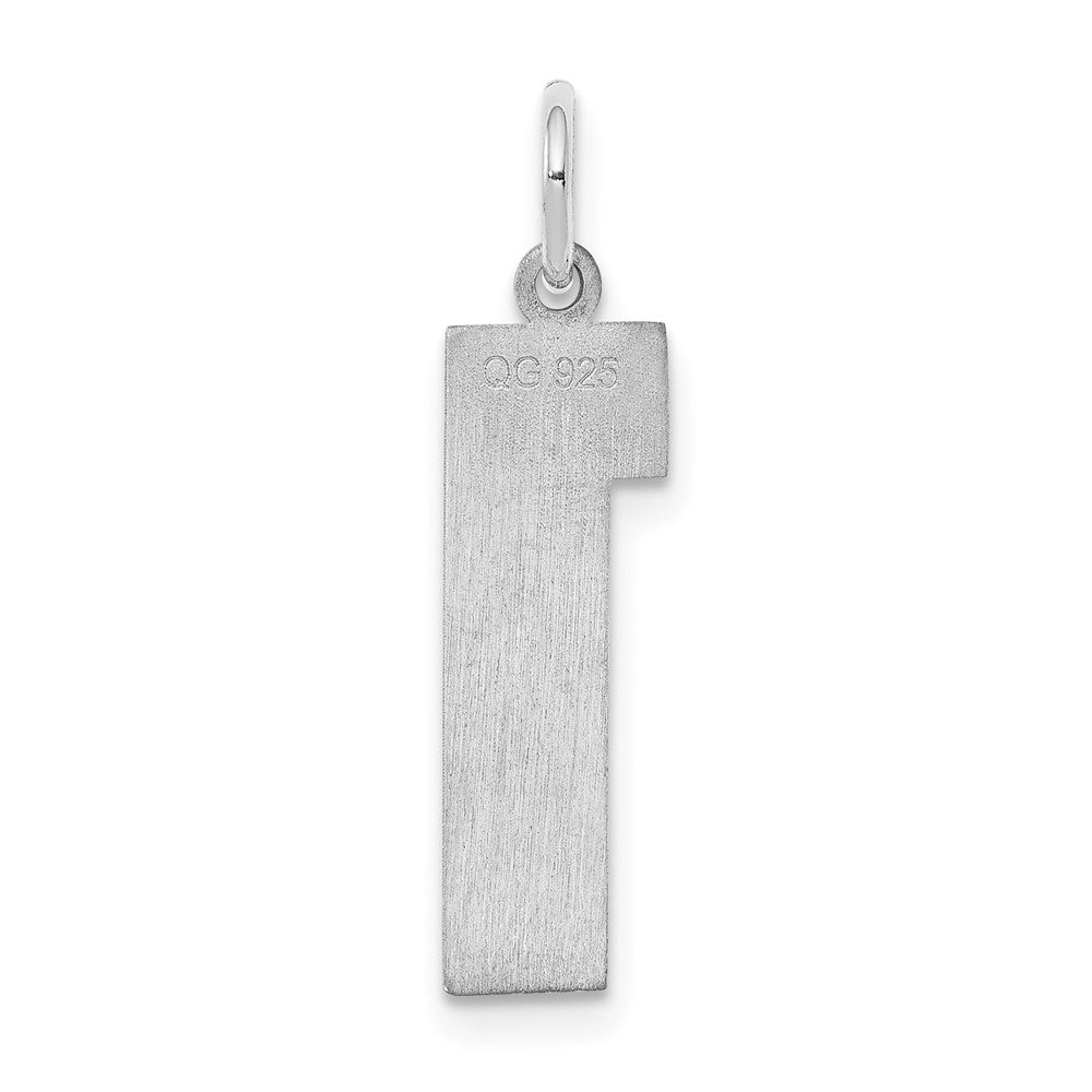 Sterling Silver/Rhodium-plated Polished Number 1 Charm QMS01