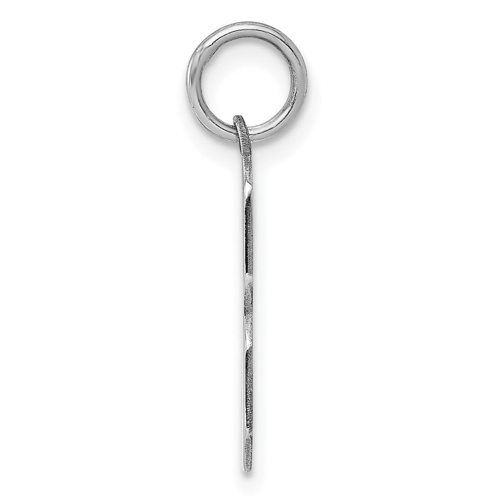 Sterling Silver/Rhodium-plated Polished Number 3 Charm QMS03