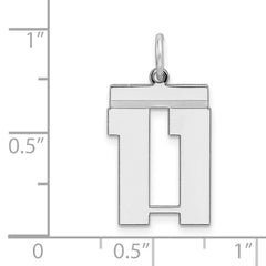 Sterling/Silver Rhodium-plated Polished Number 11 Charm QMS11