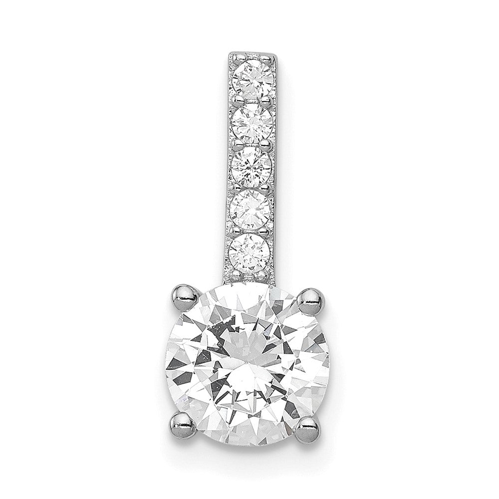 Sterling Silver Rhodium-plated CZ Pendant QP1102
