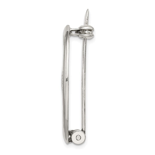 Sterling Silver Antiqued Claddagh Pin QP111