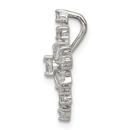 Sterling Silver Rhodium-plated CZ Snowflake Slide QP1124