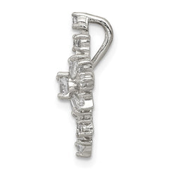 Sterling Silver Rhodium-plated CZ Snowflake Slide QP1124