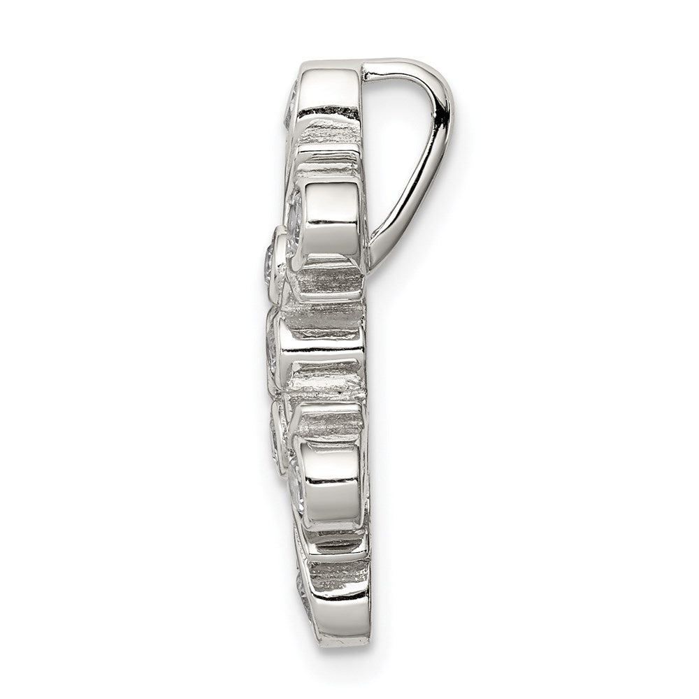 Sterling Silver Rhodium-plated CZ Snowflake Chain Slide QP1127