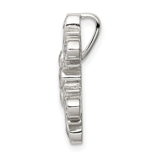 Sterling Silver Rhodium-plated CZ Snowflake Chain Slide QP1127