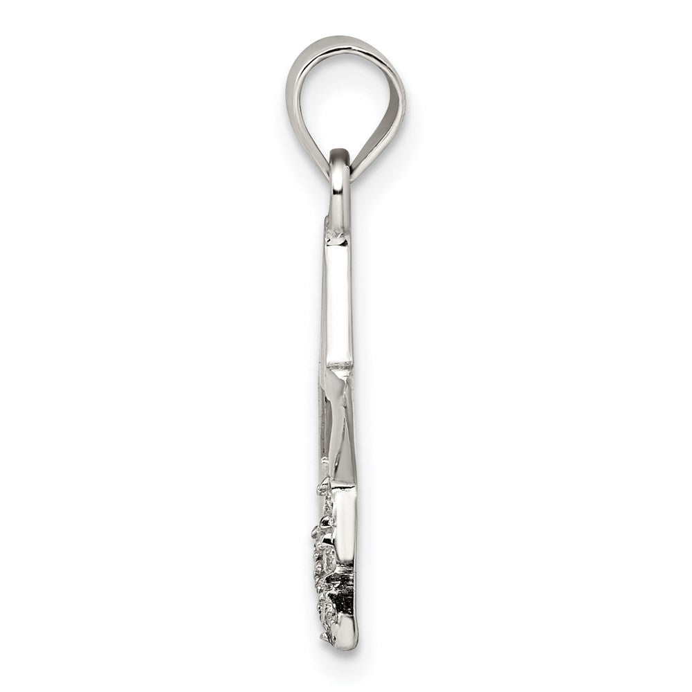Sterling Silver Rhodium-plated CZ Star Pendant QP1149