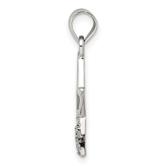 Sterling Silver Rhodium-plated CZ Star Pendant QP1149
