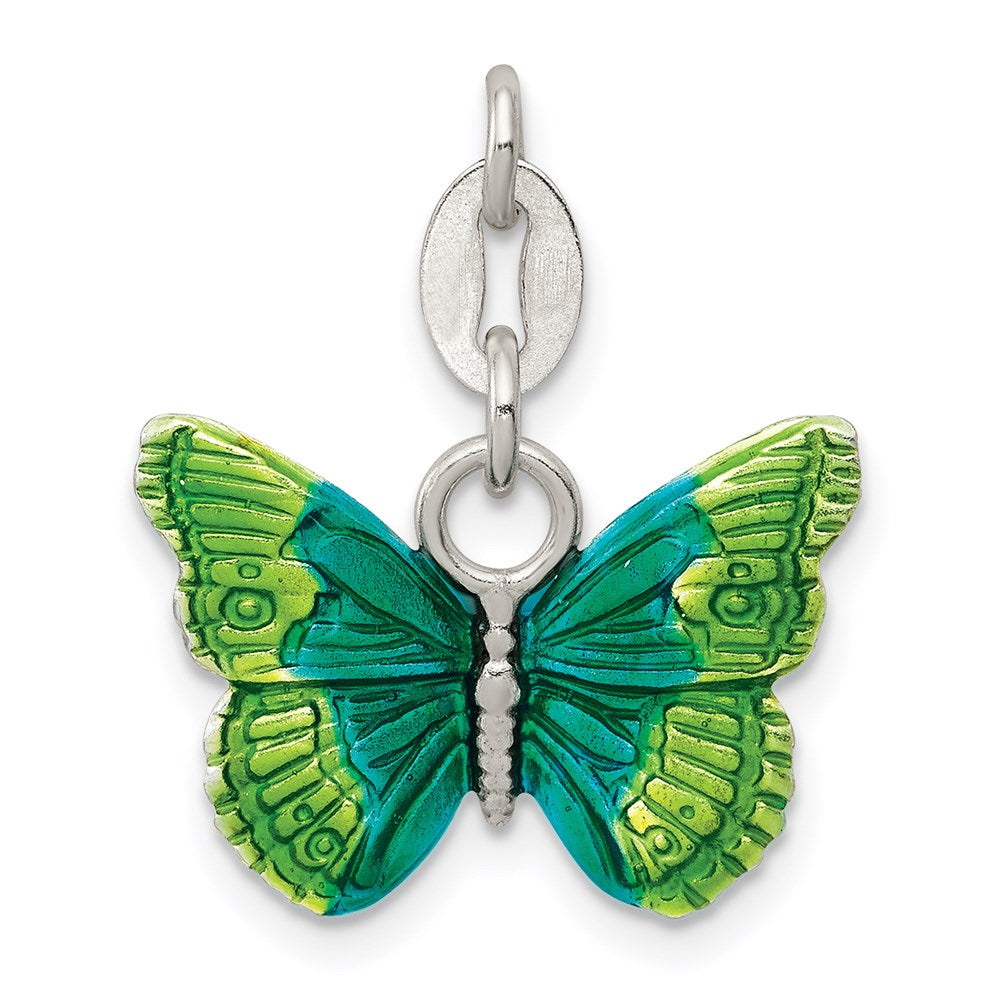 Sterling Silver Enameled Butterfly Charm QP1166
