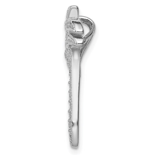 Sterling Silver Rhodium-plated CZ Palm Tree Chain Slide QP1183