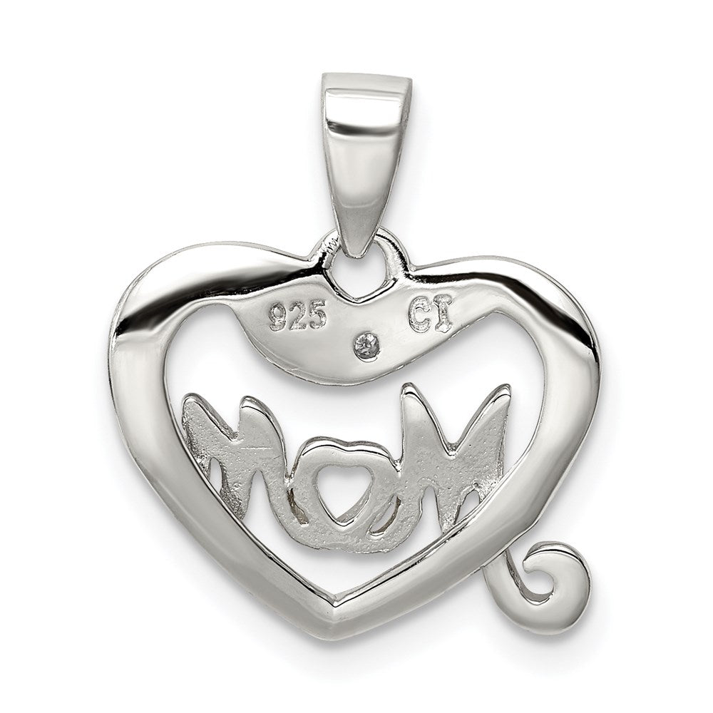 Sterling Silver Vermeil Diamond Mom Pendant QP1187