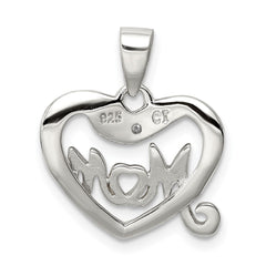 Sterling Silver Vermeil Diamond Mom Pendant QP1187