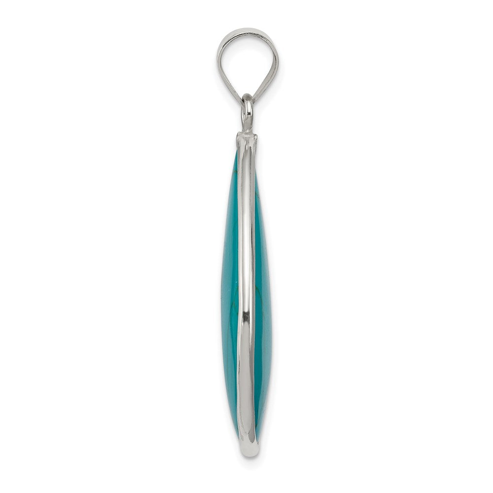 Sterling Silver Teardrop Turquoise Pendant QP1324