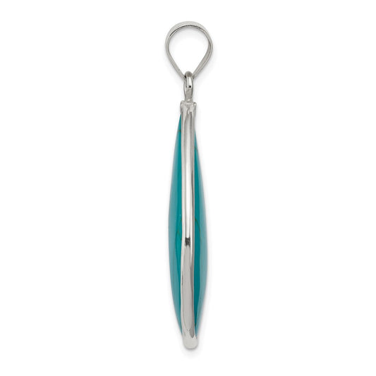 Sterling Silver Teardrop Turquoise Pendant QP1324