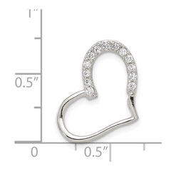 Sterling Silver Rhodium-plated CZ Heart Pendant QP1329