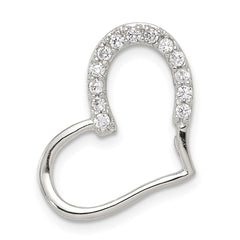 Sterling Silver Rhodium-plated CZ Heart Pendant QP1329