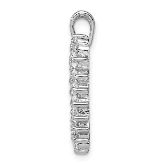 Sterling Silver Rhodium-plated CZ Heart Pendant QP1336
