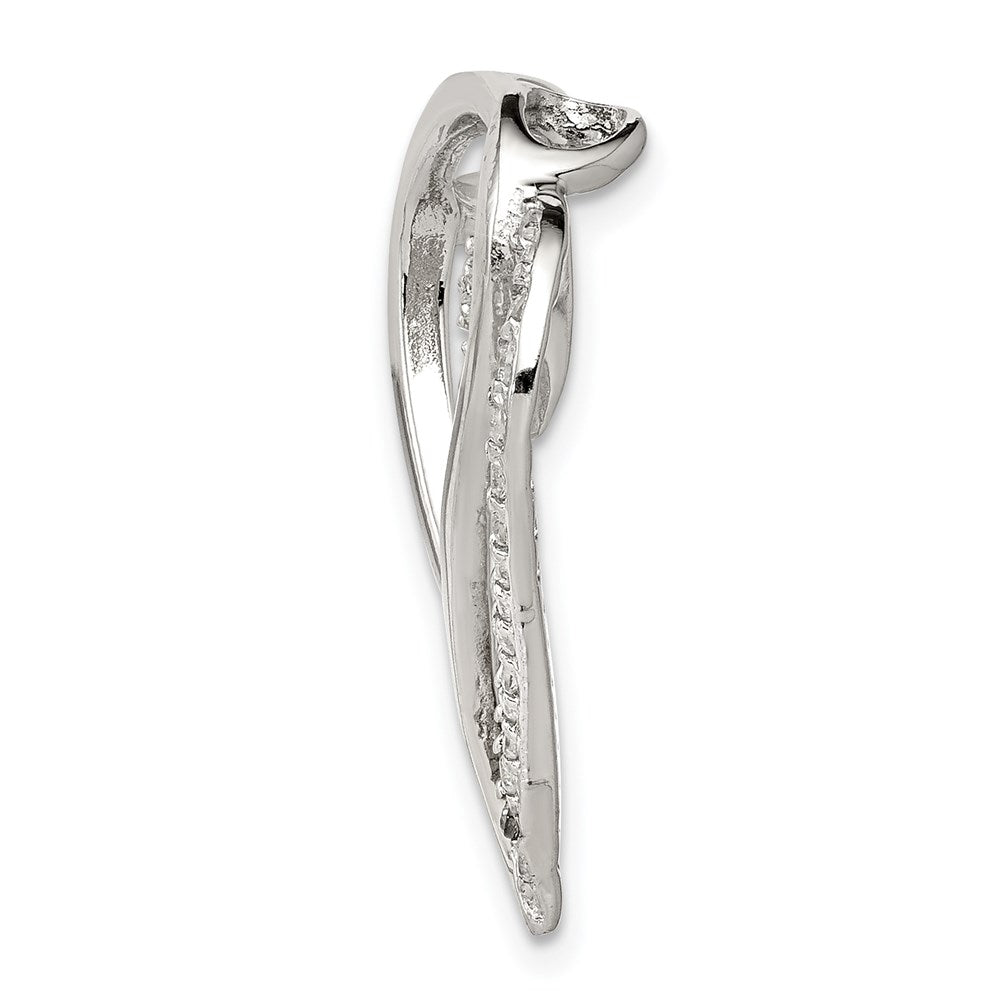 Sterling Silver Rhodium-plated CZ Heart Pendant QP1344