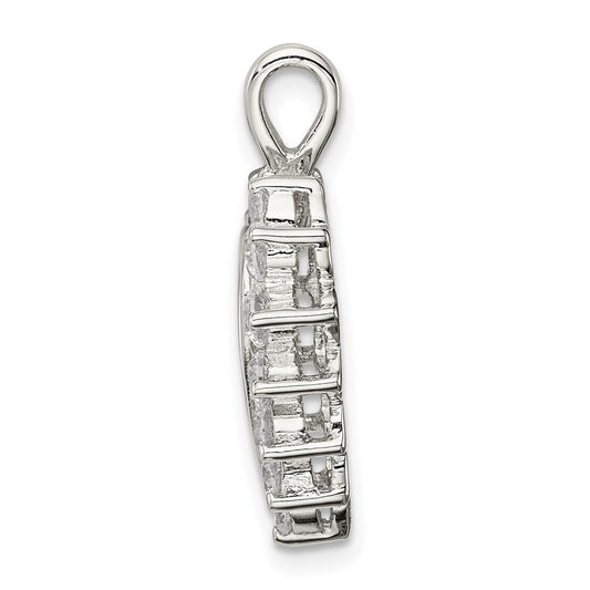 Sterling Silver Rhodium-plated CZ Heart Pendant QP1354