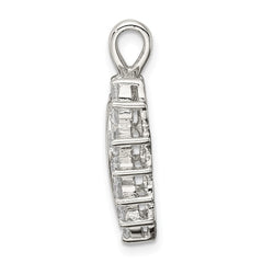 Sterling Silver Rhodium-plated CZ Heart Pendant QP1354