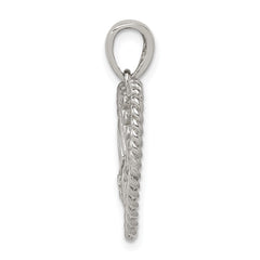 Sterling Silver Rhodium-plated CZ Love Heart Pendant QP1356