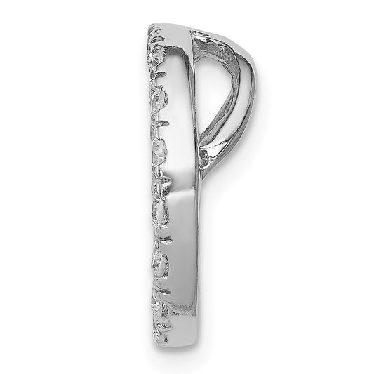 Sterling Silver Rhodium-platedCZ Chain Slide Pendant QP1438