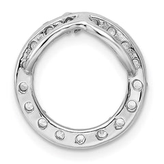 Sterling Silver Rhodium-platedCZ Chain Slide Pendant QP1438
