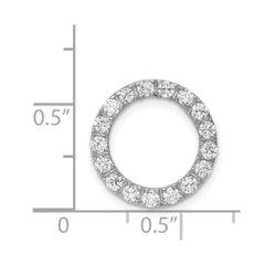 Sterling Silver Rhodium-platedCZ Chain Slide Pendant QP1438