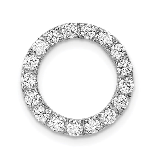 Sterling Silver Rhodium-platedCZ Chain Slide Pendant QP1438